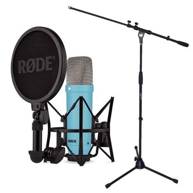 Rode NT1 Signature Blue Mikrofon Blau mit Stativ