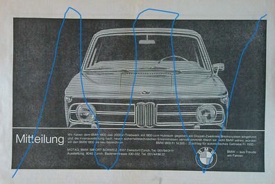 Originale alte Reklame Werbung BMW 1800 v. 1968 (2)