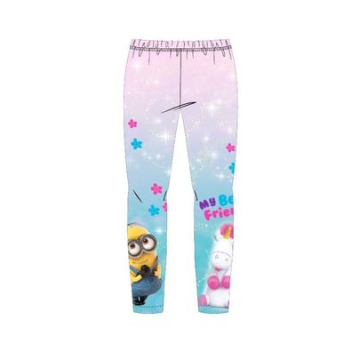 Minions 'My Best Friend' Mädchen Leggings | Farbverlauf Pink-Blau | Größen 98-128