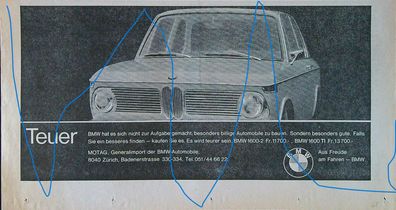 Originale alte Reklame Werbung BMW 1800 v. 1968 (4)