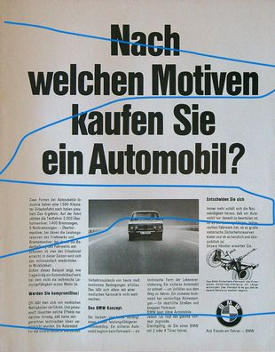 Originale alte Reklame Werbung BMW v. 1968 (10)