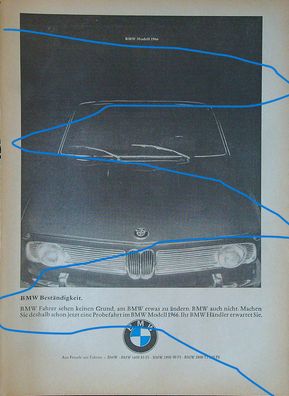 Originale alte Reklame Werbung BMW 1600 1800 v. 1965 (10)