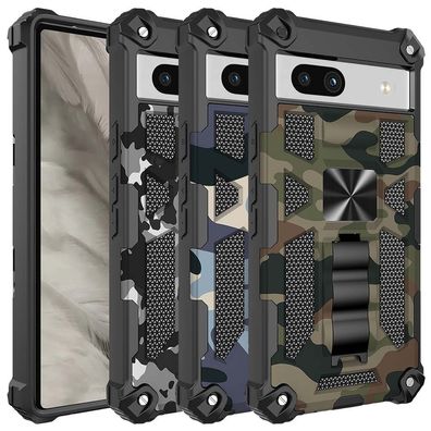 Outdoor Hülle für Google Pixel 7a Camouflage Shockproof Schutz Cover Armor Kick