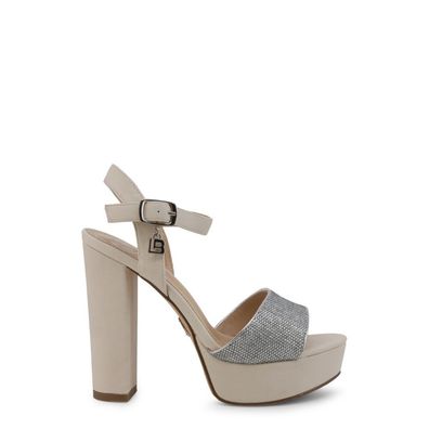 Laura Biagiotti - Schuhe - Sandalette - 6117-NABUK-WHITE - Damen - white, silver
