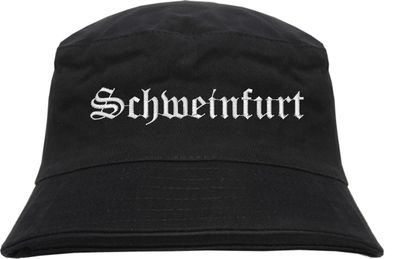 Schweinfurt Fischerhut - Altdeutsch - bestickt - Bucket Hat Anglerhut Hut