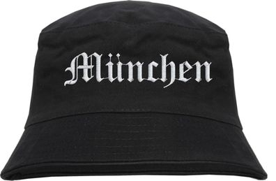 München Fischerhut - Altdeutsch - bestickt - Bucket Hat Anglerhut Hut