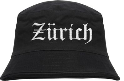 Zürich Fischerhut - Altdeutsch - bestickt - Bucket Hat Anglerhut Hut