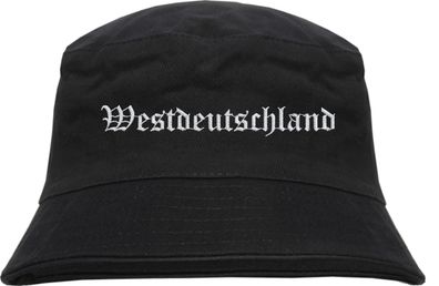 Westdeutschland Fischerhut - Altdeutsch - bestickt - Bucket Hat Anglerhut Hut