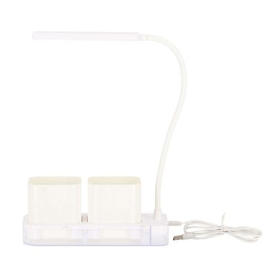 Esschert Design LED Pflanzenlampe mit 2 Töpfen in weiß mit USB Anschluss