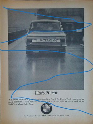 Originale alte Reklame Werbung BMW 2000 v. 1967 (14)