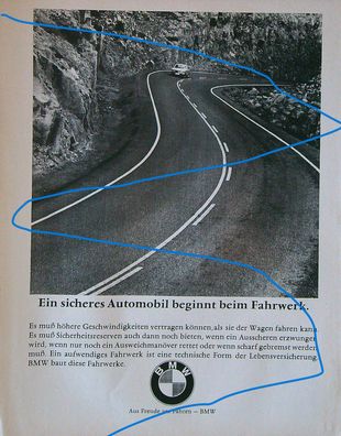 Originale alte Reklame Werbung BMW v. 1968 (17)