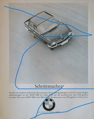 Originale alte Reklame Werbung BMW 1800 v. 1968 (19)