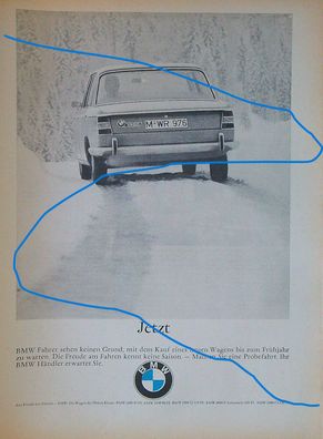 Originale alte Reklame Werbung BMW 1600 1800 v. 1966 (24)