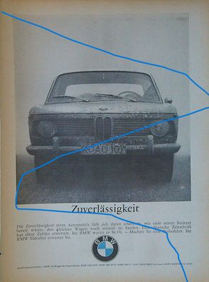 Originale alte Reklame Werbung BMW 1600 1800 2000 v. 1965 (25)