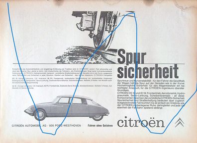Originale alte Reklame Werbung Citroen DS 19 v. 1963