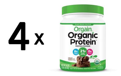 4 x Organic Protein, Creamy Chocolate Fudge - 462g