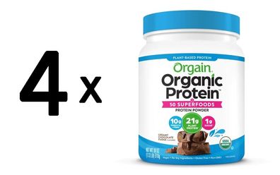 4 x Organic Protein + 50 Superfoods, Creamy Chocolate Fudge - 510g