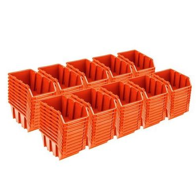 100x Sichtlagerbox Sortierbox Lagerbox Stapelbox orange NP10 Lagersystem