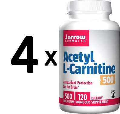 4 x Acetyl L-Carnitine, 500mg - 120 vcaps