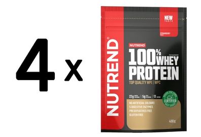 4 x 100% Whey Protein, Strawberry- 400g