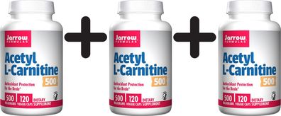 3 x Acetyl L-Carnitine, 500mg - 120 vcaps