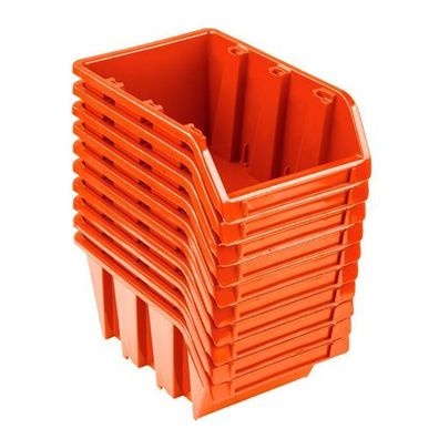 10x Sichtlagerbox Sortierbox Lagerbox Stapelbox orange NP16 Lagersystem