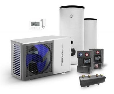 Luft Wasser Wärmepumpe Nexus M8 kW EVI Monoblock Komplettpaket Pumpengruppe GPO