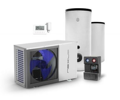 Luft Wasser Wärmepumpe Nexus M8 kW EVI Monoblock Komplettpaket Pumpengruppe GPO