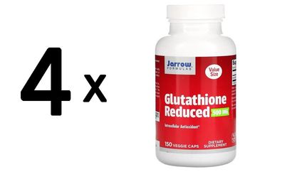 4 x Glutathione Reduced, 500mg - 150 vcaps