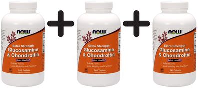 3 x Glucosamine & Chondroitin, Extra Strength - 240 tabs