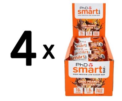 4 x Smart Bar, Choc Peanut Butter - 24 x 32g