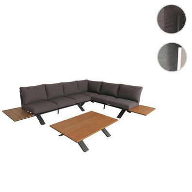 Aluminium Garten-Garnitur HWC-M62, Sitzgruppe Garten-/ Lounge-Set Sofa, Holzoptik