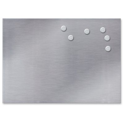 axentia Magnettafel silber 50x35 cm Tafel Pinnwand Whiteboard inkl. 6 Magneten