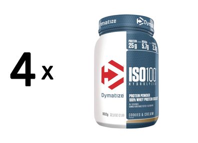 4 x Dymatize ISO 100 (932g) Cookies and Cream