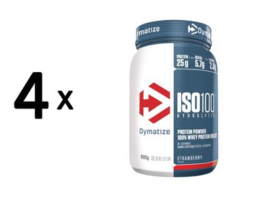 4 x Dymatize ISO 100 (932g) Strawberry