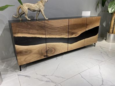 Epoxidharz Sideboard Kommode Braun Wohnzimmer Holz Anrichte Moderne