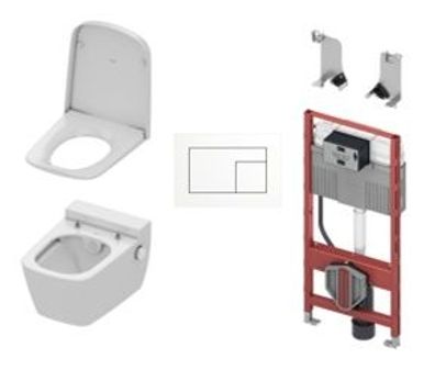 TECE One Paket Wand-Dusch-WC Duschfunktion WC-Sitz 2-Mengen-Betätigungsplatte