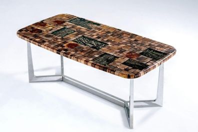 Küchentisch Esstisch Epoxidharz Esszimmertisch Tisch 140 cm Holz Braun
