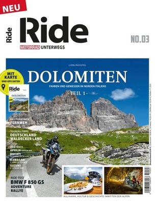 RIDE - Motorrad unterwegs, No. 3 - Dolomiten,