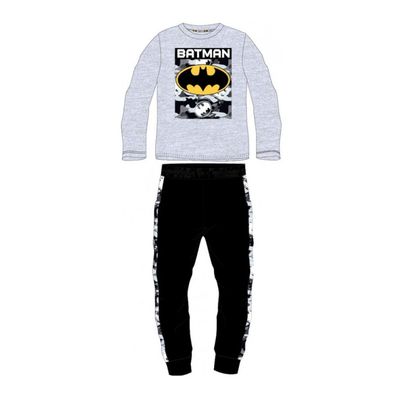 Batman Pyjama für Jungen | Graues Oberteil & Schwarze Hose | Größen 134-164