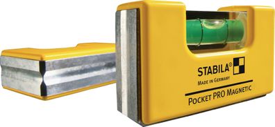 Wasserwaage Pocket PRO Magnetic 7cm Alu. gelb ± 1mm/ m m. Magnet Stabila