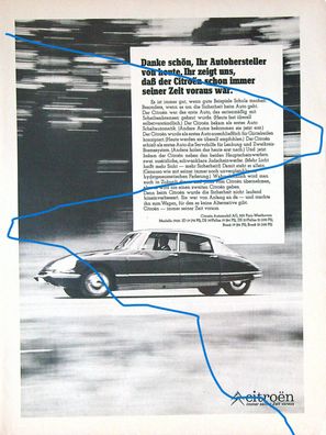 Originale alte Reklame Werbung Citroen DS 19 21 v. 1968 (1)