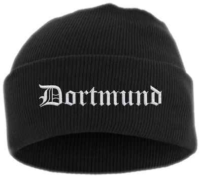 Dortmund Umschlagmütze - Altdeutsch - Bestickt - Mütze mit breitem Umsch...