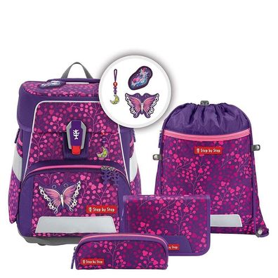 Step by Step SPACE SHINE Schulranzen Set 5tlg Butterfly Night Ina, Butterfly ...