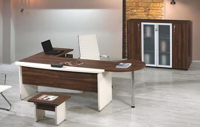 Gruppe Büro Eckbürotisch Arbeitszimmermöbel Schrank 3tlg Holz Braun