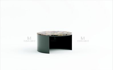 Designer Rund Couchtisch Wohnzimmertisch Kaffeetisch Sofa Tisch Beistell Marmor