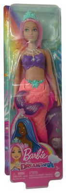Mattel HGR09 Barbie Dreamtopia Puppe Magic Mermaid, Meerjungfrau mit rosa Haaren
