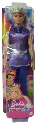 Mattel HLC23 Barbie Dreamtopia Ken Puppe, Prinz Ken blond mit silberner Krone un