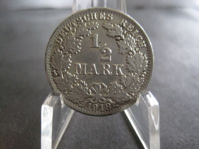 Deutsches Reich 1/2 Mark 1918 A Silber (LosNr. 236)
