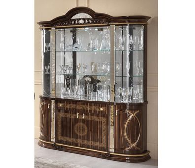 Vitrine 4-türig New Venus in walnuss gold